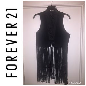 Forever 21. Suede Fringe Vest. Size M.